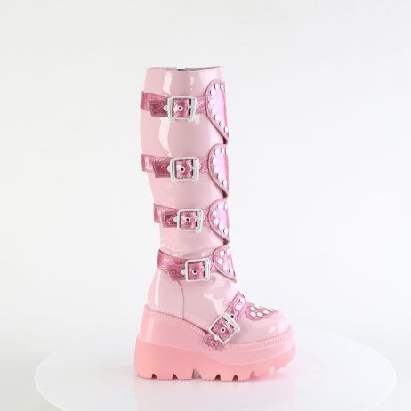 DemoniaCult SHAKER-210 SHA210/BP Stivali Donna   Plateau 11.4 Rosa SHA210/BP