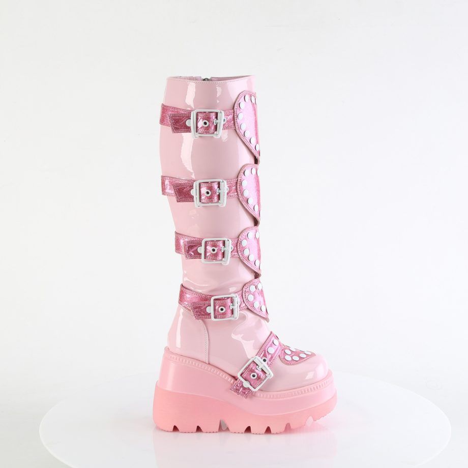 DemoniaCult SHAKER-210 SHA210/BP Stivali Donna   Plateau 11.4 Rosa SHA210/BP