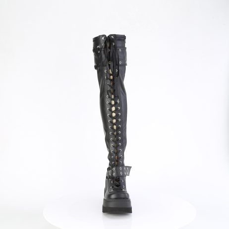 DemoniaCult SHAKER-325 SHA325/BVL Stivali Donna   Plateau 11.4 Nero SHA325/BVL