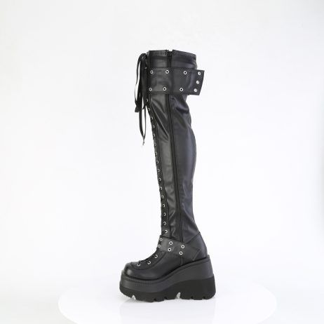 DemoniaCult SHAKER-325 SHA325/BVL Stivali Donna   Plateau 11.4 Nero SHA325/BVL