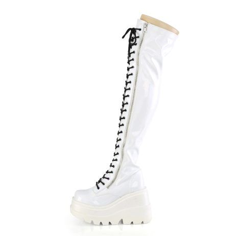 DemoniaCult SHAKER-374 SHA374/WHGPT Stivali Donna   Plateau 11.4 Bianco SHA374/WHGPT