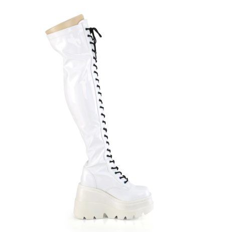 DemoniaCult SHAKER-374 SHA374/WHGPT Stivali Donna   Plateau 11.4 Bianco SHA374/WHGPT