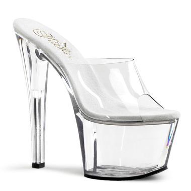 Pleaser SKY-301 SKY301/C/M Sandali Donna  Tacco Altissimo 17 Plateau 7.0 Trasparente SKY301/C/M