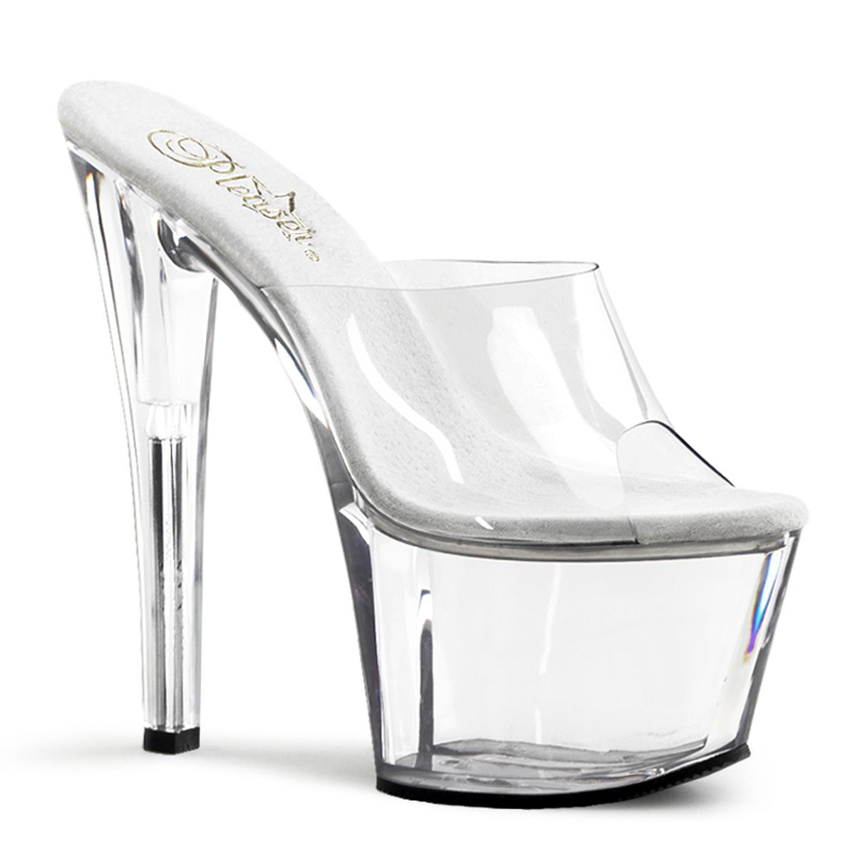 Pleaser SKY-301 SKY301/C/M Sandali Donna  Tacco Altissimo 17 Plateau 7.0 Trasparente SKY301/C/M