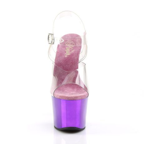 Pleaser SKY-308 SKY308/C/PPCH Sandali con Cinturino  Tacco Altissimo 17 Plateau 7.0 Viola SKY308/C/PPCH