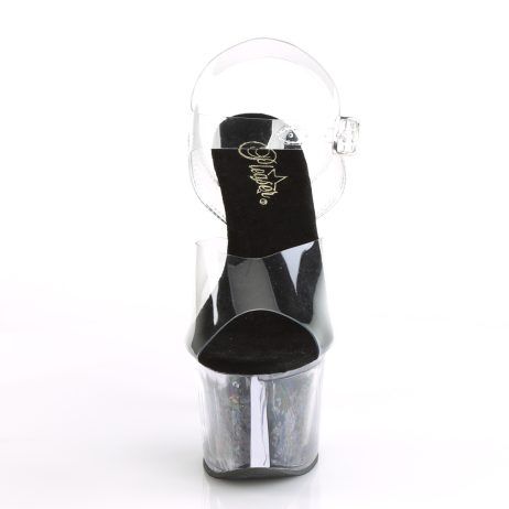Pleaser SKY-308GF SKY308GF/C/BG Sandali con Cinturino  Tacco Altissimo 17 Plateau 7.0 Nero SKY308GF/C/BG