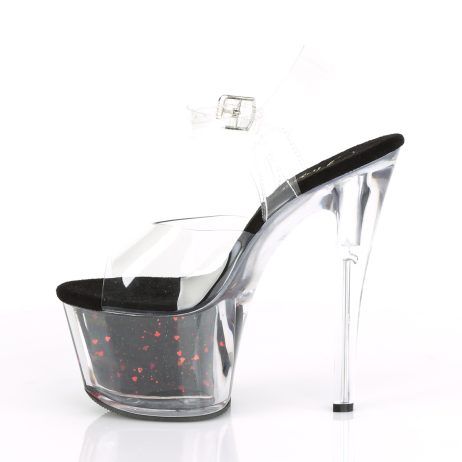 Pleaser SKY-308WHG SKY308WHG/C/B-RG Sandali con Cinturino  Tacco Altissimo 17 Plateau 7.0 Nero SKY308WHG/C/B-RG