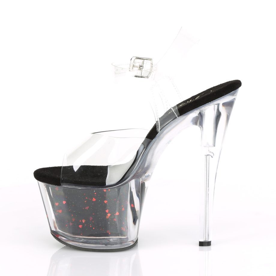 Pleaser SKY-308WHG SKY308WHG/C/B-RG Sandali con Cinturino  Tacco Altissimo 17 Plateau 7.0 Nero SKY308WHG/C/B-RG