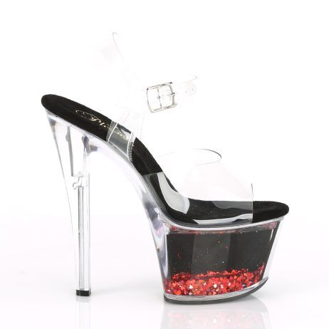 Pleaser SKY-308WHG SKY308WHG/C/B-RG Sandali con Cinturino  Tacco Altissimo 17 Plateau 7.0 Nero SKY308WHG/C/B-RG