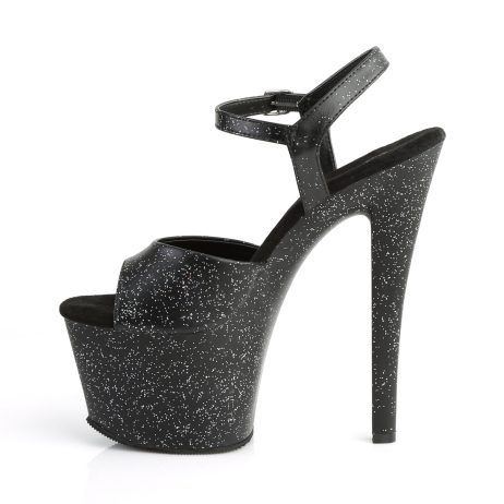 Pleaser SKY-309MMG SKY309MMG/BPU/M Sandali con Cinturino  Tacco Altissimo 17 Plateau 7.0 Nero SKY309MMG/BPU/M
