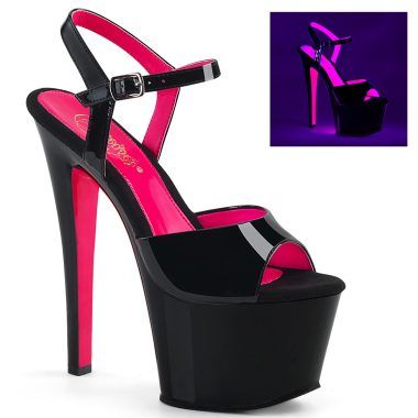Pleaser SKY-309TT SKY309TT/B/BNHP Sandali con Cinturino  Tacco Altissimo 17 Plateau 7.0 Nero SKY309TT/B/BNHP