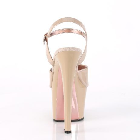 Pleaser SKY-309TT SKY309TT/ND/ND-ROGCH Sandali con Cinturino  Tacco Altissimo 17 Plateau 7.0 Beige SKY309TT/ND/ND-ROGCH