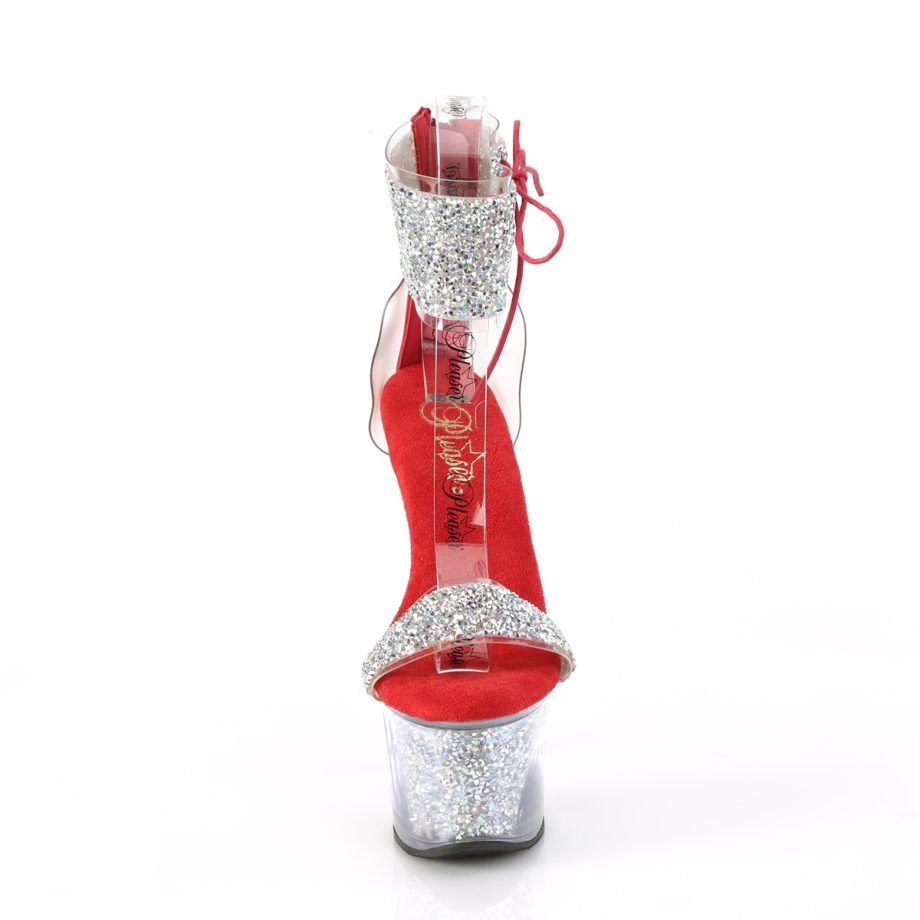 Pleaser SKY-327RSI SKY327RSI/RS-R/RS Sandali Donna  Tacco Altissimo 17 Plateau 7.0 Argento SKY327RSI/RS-R/RS
