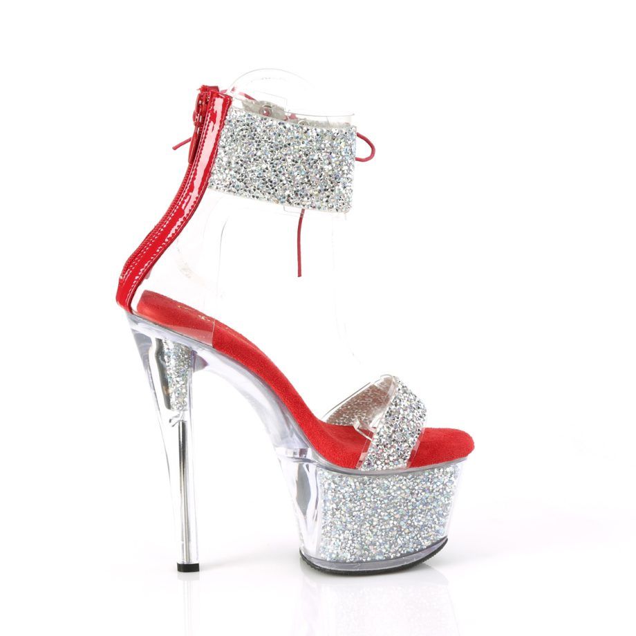 Pleaser SKY-327RSI SKY327RSI/RS-R/RS Sandali Donna  Tacco Altissimo 17 Plateau 7.0 Argento SKY327RSI/RS-R/RS