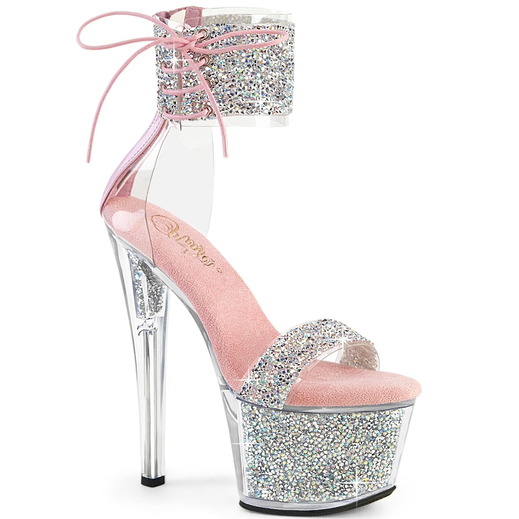 Pleaser SKY-327RSI SKY327RSI/RS-BP/RS Sandali Donna  Tacco Altissimo 17 Plateau 7.0 Argento SKY327RSI/RS-BP/RS