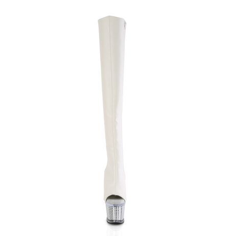 Pleaser SPECTATOR-3019 SPEC3019/WPU/C-SCH Stivali Donna  Tacco Altissimo 17 Plateau 7.6 Argento SPEC3019/WPU/C-SCH