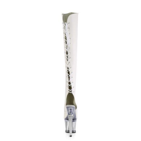 Pleaser SPECTATOR-3019 SPEC3019/WPU/C-SCH Stivali Donna  Tacco Altissimo 17 Plateau 7.6 Argento SPEC3019/WPU/C-SCH