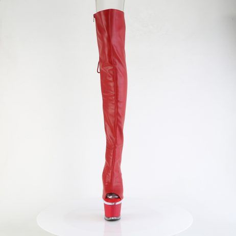 Pleaser SPECTATOR-3030 SPEC3030/RPU/C-R Stivali Sopra il Ginocchio  Tacco Altissimo 17 Plateau 7.6 Trasparente SPEC3030/RPU/C-R