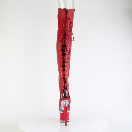 Pleaser SPECTATOR-3030 SPEC3030/RPU/C-R Stivali Sopra il Ginocchio  Tacco Altissimo 17 Plateau 7.6 Trasparente SPEC3030/RPU/C-R