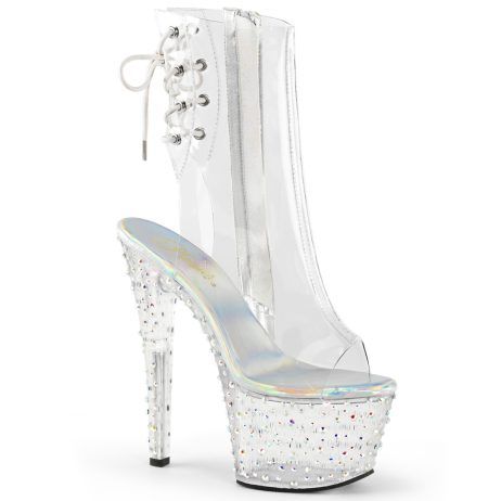 Pleaser STARDANCE-1018C-7 STDANCE1018C-7/C/M Tronchetti  Tacco Altissimo 17 Plateau 7.0 Argento STDANCE1018C-7/C/M