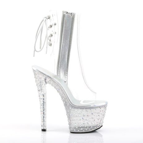 Pleaser STARDANCE-1018C-7 STDANCE1018C-7/C/M Tronchetti  Tacco Altissimo 17 Plateau 7.0 Argento STDANCE1018C-7/C/M