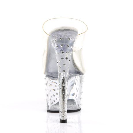 Pleaser STARDUST-702 STDUS702/C/M Sabot Donna  Tacco Altissimo 17 Plateau 7.0 Trasparente STDUS702/C/M
