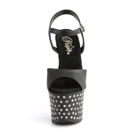 Pleaser STARDUST-709 STDUS709/BPU/M Sandali con Cinturino  Tacco Altissimo 17 Plateau 7.0 Nero STDUS709/BPU/M