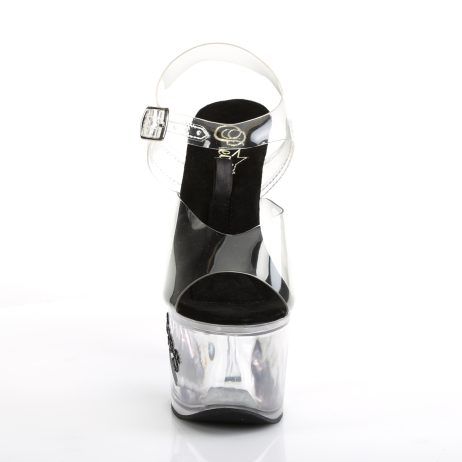 Pleaser TIPJAR-708-5 TIP708-5/C/BG Sandali con Cinturino  Tacco Altissimo 17 Plateau 7.0 Nero TIP708-5/C/BG