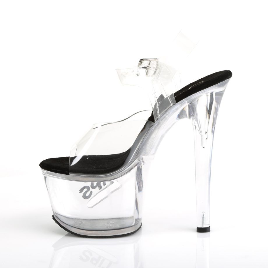 Pleaser TIPJAR-708-5 TIP708-5/C/BG Sandali con Cinturino  Tacco Altissimo 17 Plateau 7.0 Nero TIP708-5/C/BG
