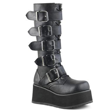 DemoniaCult TRASHVILLE-518 TRA518/B/PU Scarpe con Plateau Unisex Uomo Donna   Plateau 8.3 Nero TRA518/B/PU