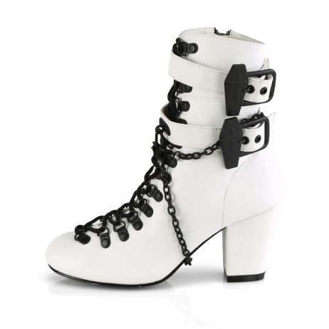 DemoniaCult VIVIKA-128 VIK128/WVL Tronchetti  Tacco 7 Bianco VIK128/WVL