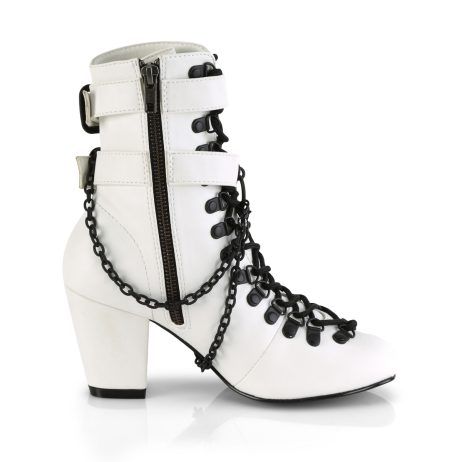 DemoniaCult VIVIKA-128 VIK128/WVL Tronchetti  Tacco 7 Bianco VIK128/WVL