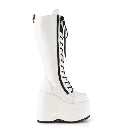 DemoniaCult WAVE-200 WAVE200/WVL Stivali Donna   Plateau 15.2 Bianco WAVE200/WVL