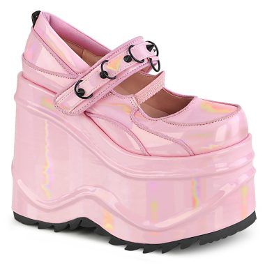 DemoniaCult WAVE-48 WAVE48/BPHG Decollete Mary Jane  Tacco Altissimo 15 Rosa WAVE48/BPHG