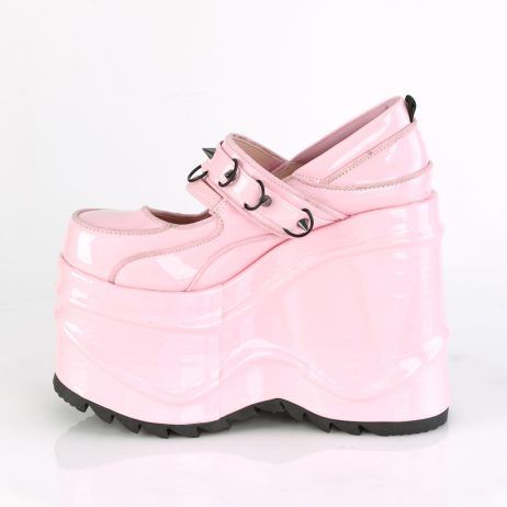 DemoniaCult WAVE-48 WAVE48/BPHG Decollete Mary Jane  Tacco Altissimo 15 Rosa WAVE48/BPHG