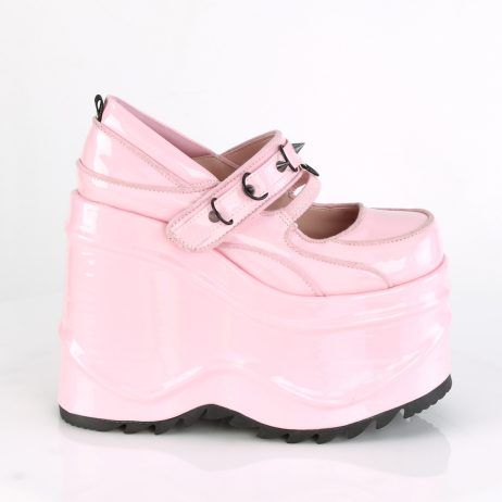 DemoniaCult WAVE-48 WAVE48/BPHG Decollete Mary Jane  Tacco Altissimo 15 Rosa WAVE48/BPHG