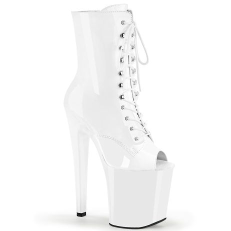 Pleaser XTREME-1021 XTM1021/W/M Tronchetti  Tacco Altissimo 20 Plateau 10.0 Bianco XTM1021/W/M