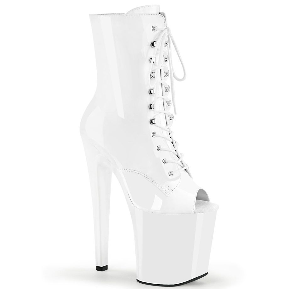 Pleaser XTREME-1021 XTM1021/W/M Tronchetti  Tacco Altissimo 20 Plateau 10.0 Bianco XTM1021/W/M