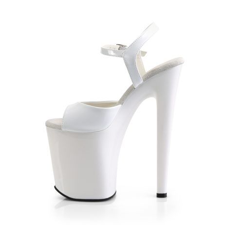 Pleaser XTREME-809 XTM809/W/M Sandali Donna  Tacco Altissimo 20 Plateau 10.2 Bianco XTM809/W/M