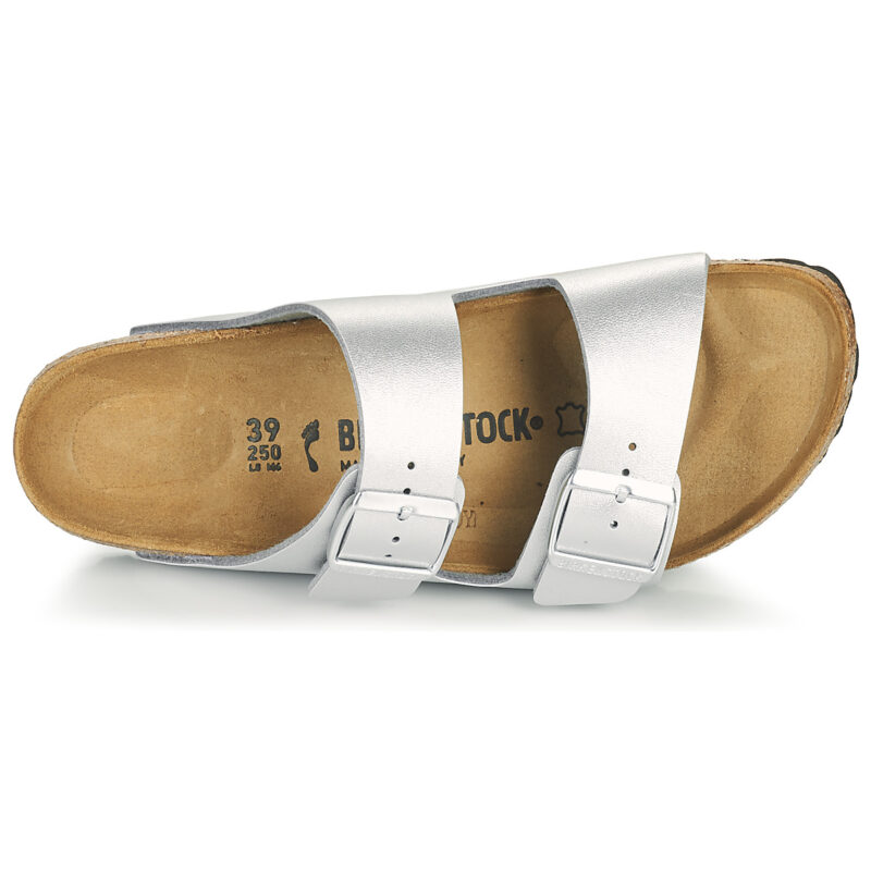 BIRKENSTOCK Arizona Birko-flor / Silver / Stretto Argento Ciabatta Donna - 6