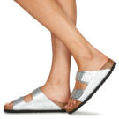 BIRKENSTOCK Arizona Birko-flor / Silver / Stretto Argento Ciabatta Donna - 8