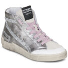 Meline NCK322 Silberne Damen-Sneaker mit hohem Schaft &ndash; Gr&ouml;&szlig;e 1