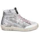 Meline NCK322 Silberne Damen-Sneaker mit hohem Schaft &ndash; Gr&ouml;&szlig;e 2