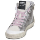 Meline NCK322 Silberne Damen-Sneaker mit hohem Schaft &ndash; Gr&ouml;&szlig;e 3