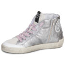 Meline NCK322 Silberne Damen-Sneaker mit hohem Schaft &ndash; Gr&ouml;&szlig;e 4