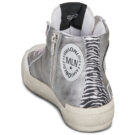 Meline NCK322 Silberne Damen-Sneaker mit hohem Schaft &ndash; Gr&ouml;&szlig;e 5