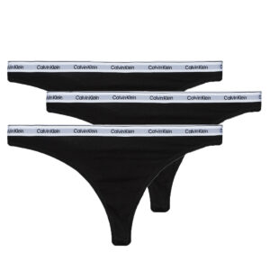 Perizoma  Calvin Klein Jeans  THONG 3PK X3  Nero -  Perizoma Donna