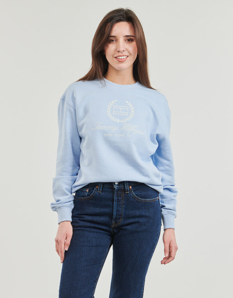 Felpe Tommy Hilfiger REG FLAG SCRIPT CNK SWTSHRT Blu Felpe Donna - 2