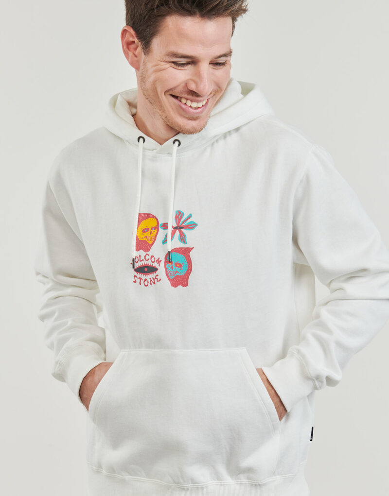 Sudaderas con capucha Volcom yARTH TRIPPER PO Bianco Felpe con cappuccio Uomo - 5