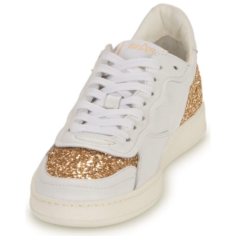 Myma 7616MY00-CUIR-BLANC-GLIT-PLATINE Wei&szlig; Sneaker niedrig Damen - 3